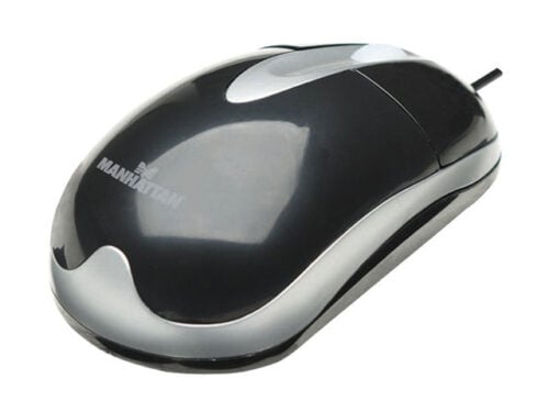 Mouse óptico Manhattan USB 177016 negro/plata