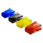 Kit de 100 conectores plug RJ45 categor&iacute;a 5 colores varios