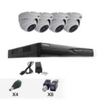 Sistema TurboHD Epcom 4 domos antivandálicos 90° IR Ext/Int