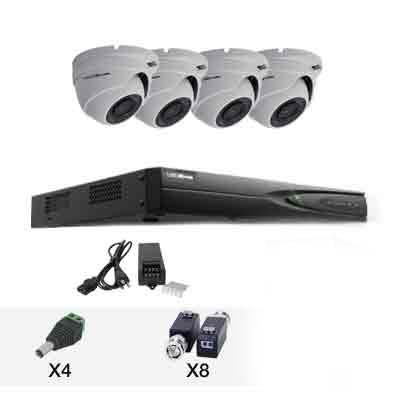 Sistema TurboHD Epcom 4 domos antivandálicos 90° IR Ext/Int Sistema TurboHD Epcom 4 domos antivandálicos 90° IR Ext/Int