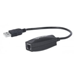 Cable extensión USB activa de 60metros Manhattan, vía RJ45