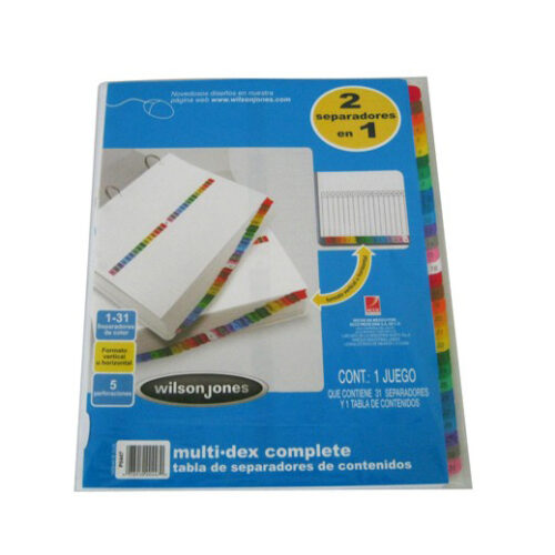Separador p/carpeta 31 divisiones Acco 447 multidex basic