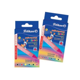 Caja c/12 piezas cray&oacute;n Pelikan triangular jumbo de colores