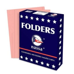 Caja c/100 piezas de folder Nassa tama&ntilde;o oficio color rosa