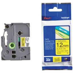 Cinta Brother laminada TZE631 amarillo/negro 0.5"
