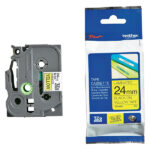 Cinta Brother TZE651 negro/amarillo de 24mm, 8 metros