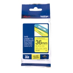 Cinta Brother TZE661 negro/amarillo de 36mm, 8 metros