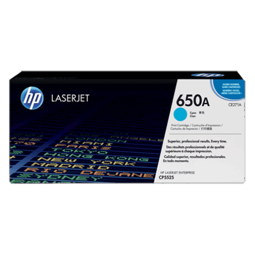 Tóner HP 650A color cyan para laserjet, CE271A Tóner HP 650A color cyan para laserjet, CE271A