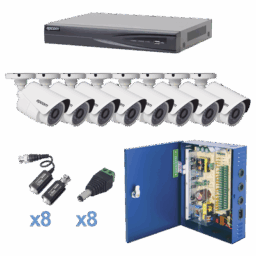 Kit DVR TurboHD 1080P 8 camaras bala int/ext KEVTX8T8BW