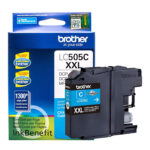 Cartucho de tinta Brother LC505C color cyan, 1,300 paginas