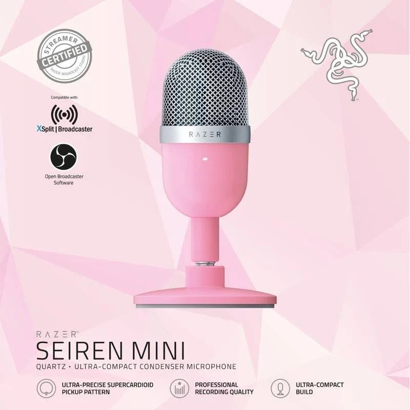 Microfono Computadora Rosa Microfono Razer Seiren Mini Rosa Alambrico RZ19-03450200-R3M1 ...
