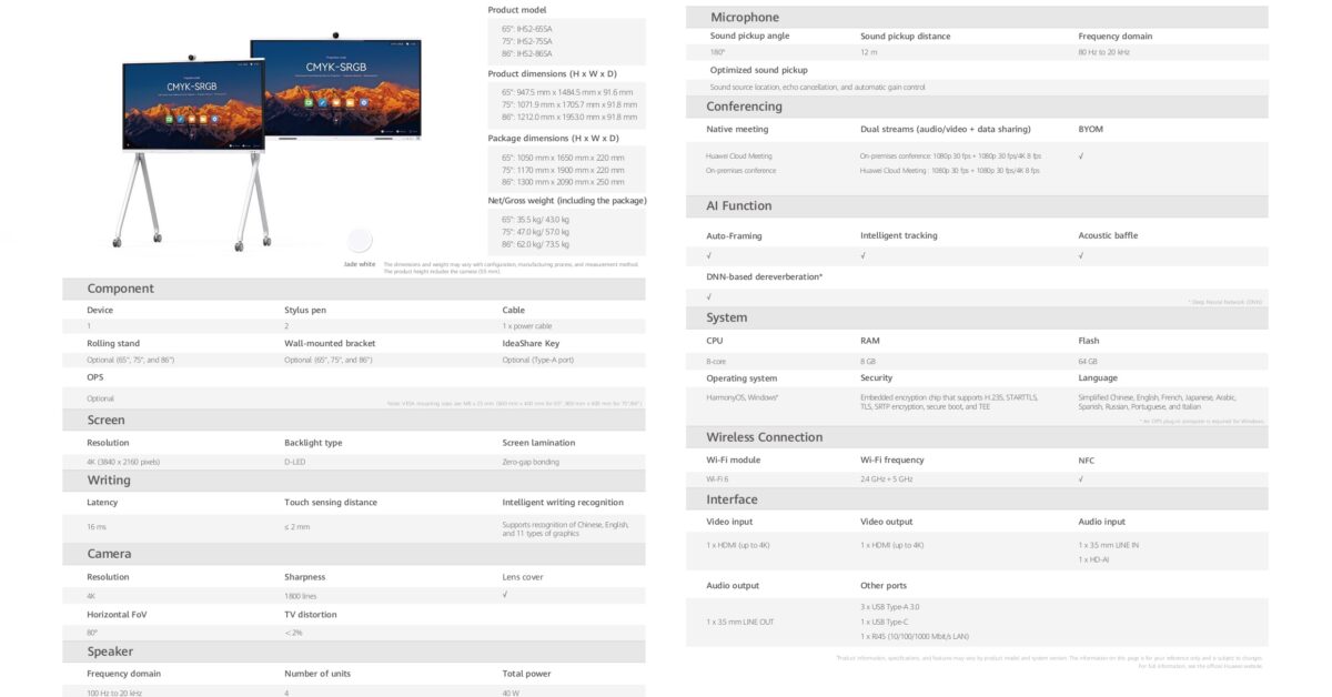 Pantalla Interactiva 65″ Huawei IHS2-65SA 4K (3840 X 2160) UHD ...