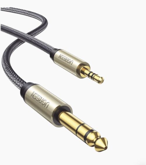 Cable de Audio Estereo Ugreen 10625/3.5MM-6.35MM/1 Metro/Audio de HI-FI/Trenza de Nylon/Blindaje Multiple