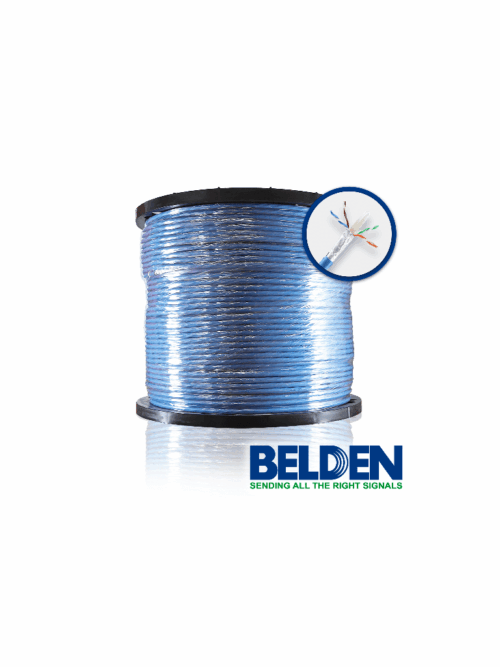 Bobina de Cable UTP CAT6A Belden 10GXW12 0061000 Forro PVC Azul/Calibre 23 AWG 100% Cobre Uso Interior Diametro 0.260/Certificable/305MTS