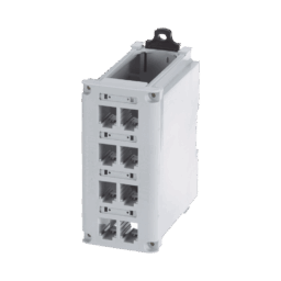 Patch Panel Modular Para Cobre Panduit CDPP8RG-S Blindado/de Instalacion en Riel DIN Estandar de 35MM/8 Puertos MINI-COM/Color Gris