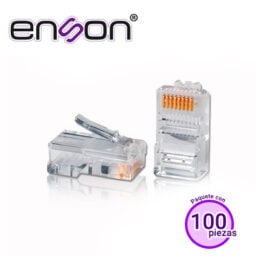 100 Piezas Conector RJ-45 CAT5E Enson ENS-PLCAT5E 8 Pines de Cobre