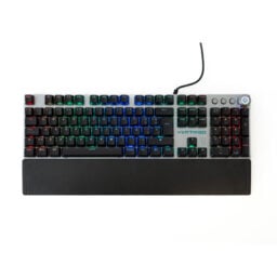 Teclado Gamer Mecánico Vortred V-930600 alámbrico/ RGB/ Descasa Muñecas/ Negro