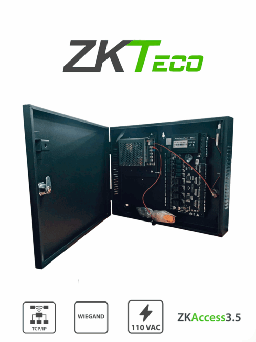 Control de Acceso Profesional ZKteco C3-400 Pack B/4 Puertas/4 Lectoras/Pull/Gabinete y Fuente/Sin Biometria