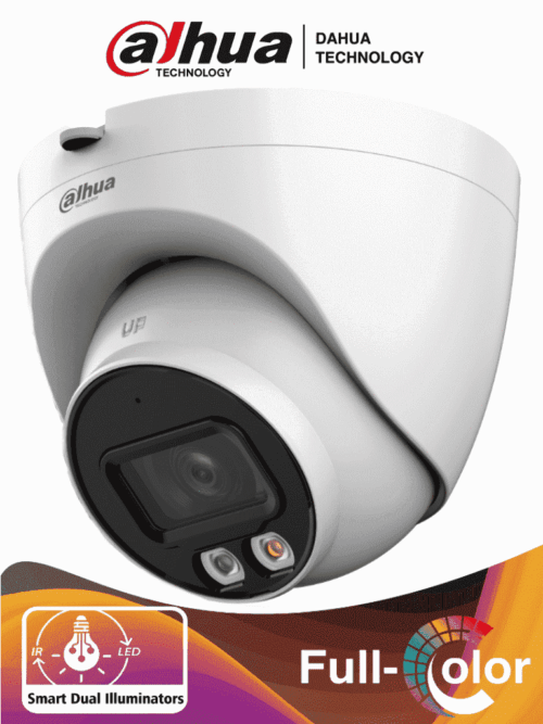 Camara Domo IP Dahua IPC-HDW2449T-S-IL 4MPX/Lente de 2.8MM/95°/Microfono Integrado/30 MTS de IR y Luz Visible/Iluminador Dual Inteligente+Full Color