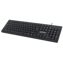 Teclado Alámbrico Manhattan 179324 USB De 1.3 m / 104 Teclas / Ingles / Color Negro