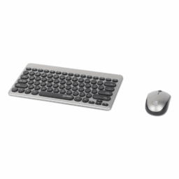 Kit Teclado Mini Y Mouse Inalámbrico Manhattan MWK4095 USB-A Nano / Color Negro-Plateado / 180795