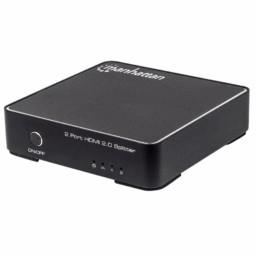 Splitter HDMI Manhattan 4k 60hz De 2 Puertos / Alimentación CA / Color Negro / 207591