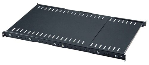 Charola Ajustable P/Rack 19" Intellinet 714389 1U Fija Extensible/55.88-101.6CM/Ventilada/45KG/Color Negro