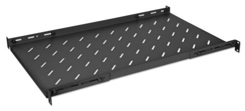 Charola P/Rack 19" Intellinet 714716 1U Fija Extensible/75-95CM/Con Rieles Variables Para Montaje/Ventilada/20KG/Color Negro