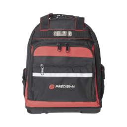 Mochila Para Herramienta Precision PST-H07-003 41 x 17.5 x 33cm / 15 Bolsillos / Color Negro-Rojo
