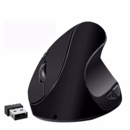 Mouse Inalámbrico Brobotix Vertical Ergonómico Recargable 1600 DPI Negro